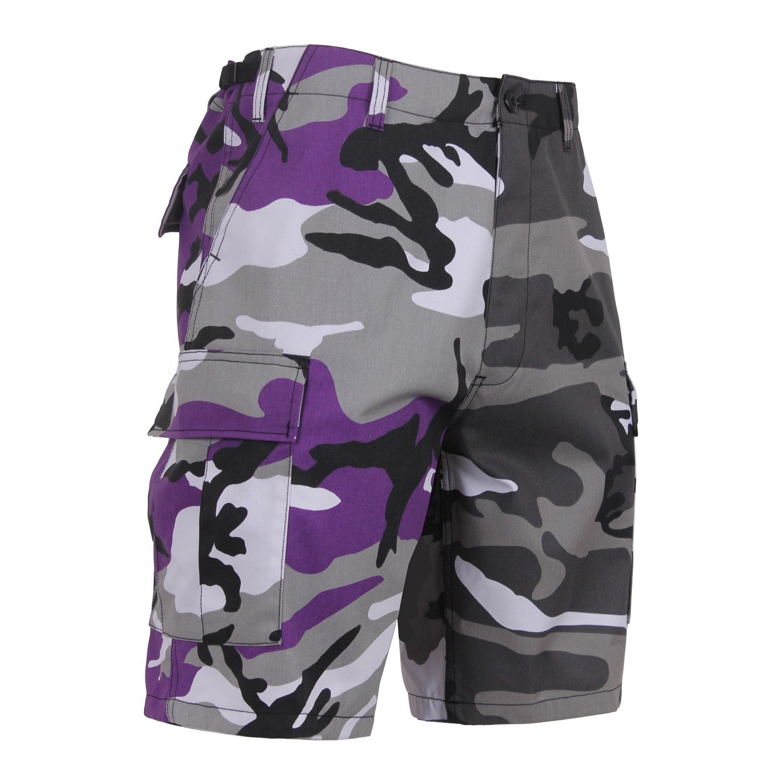 Pantalones cortos BDU bicolor VIOLET/CITY CAMO con bolsillos laterales y traseros