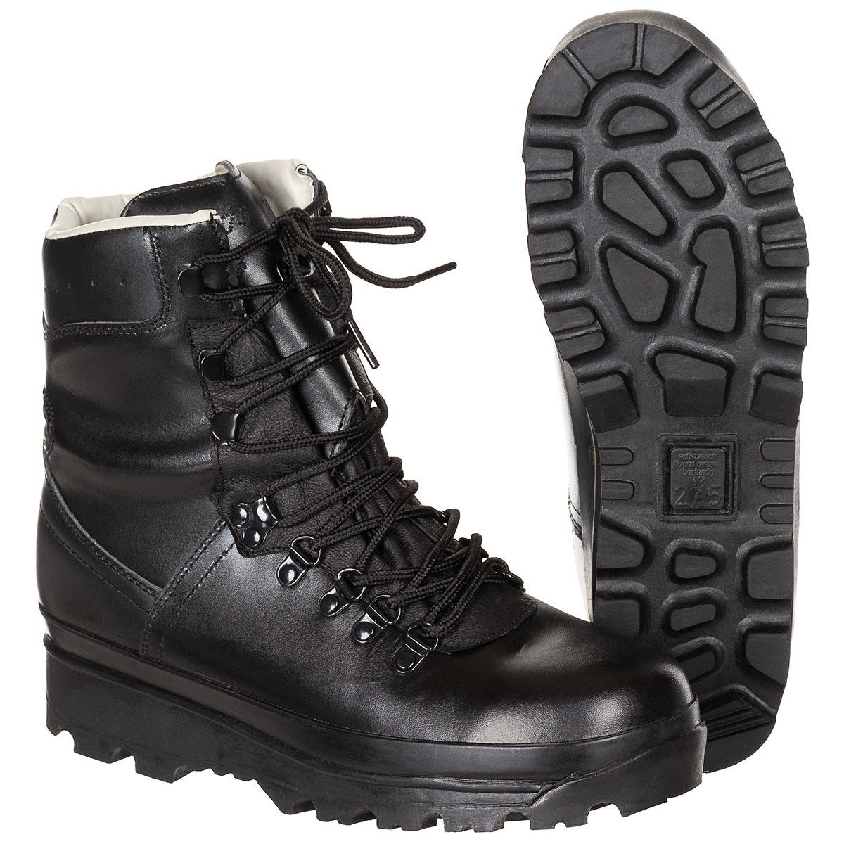 Botas BW montaña negras réplica Bundeswehr en cuero con forro Breathtex y suela de goma