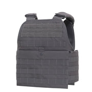 Chaleco portaplacas MOLLE gris con bolsillos para placas balísticas