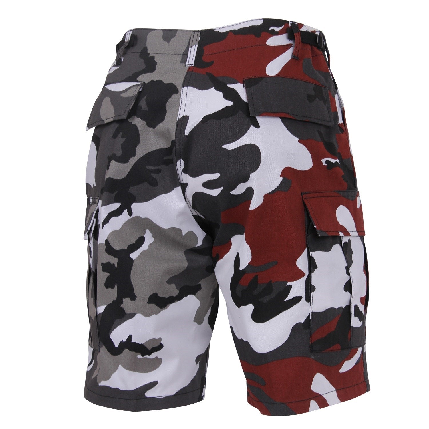 Shorts BDU bicolor RED/CITY CAMO con grandes bolsillos, 55% algodón, 45% poliéster