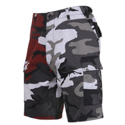 Shorts BDU bicolor RED/CITY CAMO con grandes bolsillos, 55% algodón, 45% poliéster