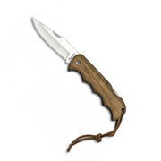 Navaja plegable con mango de madera y hoja lisa de 93 mm