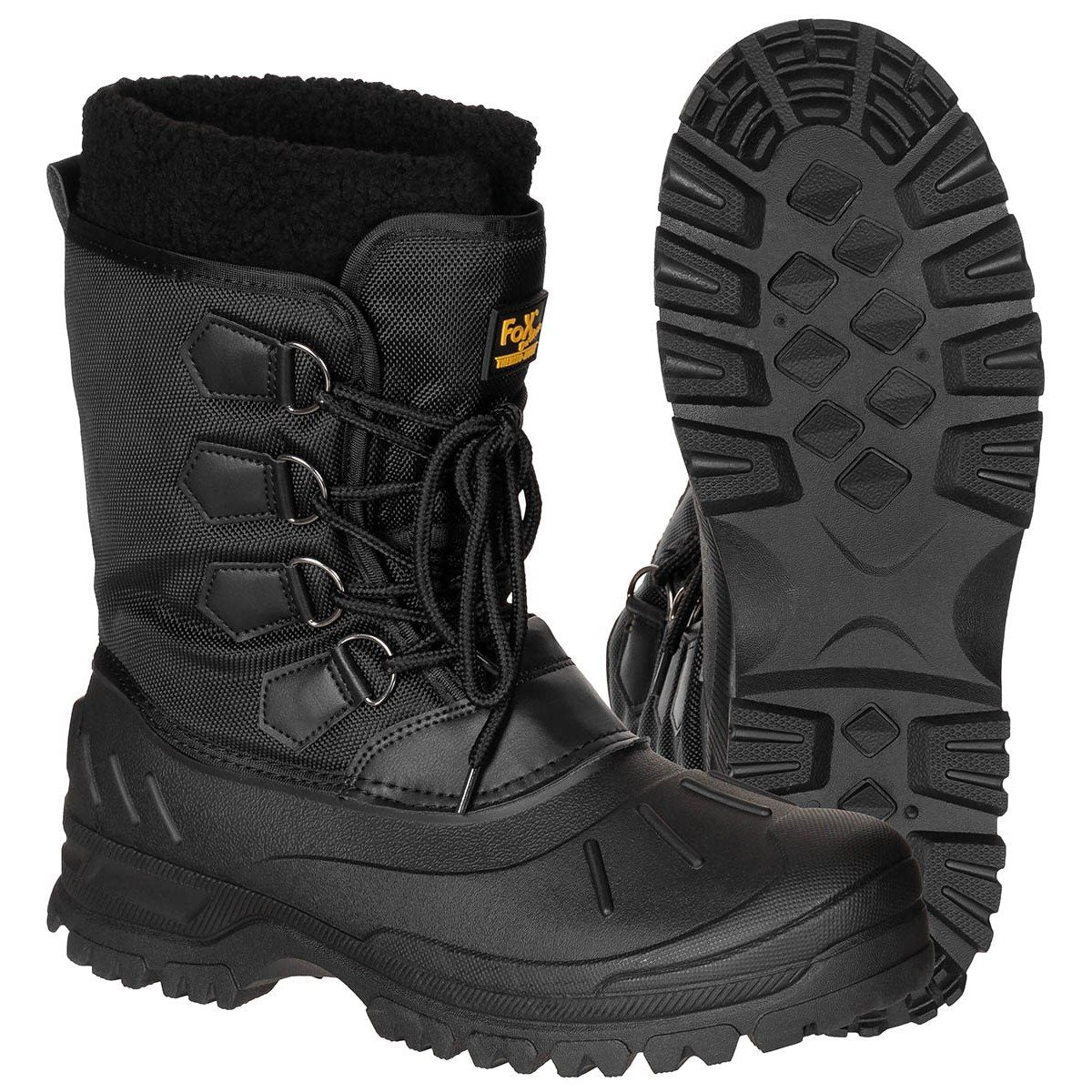 Botas de invierno negras resistentes al frío con cordones (šněhule)