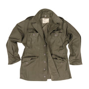 Chaqueta réplica US M43 verde, modelo militar 1943 con 4 bolsillos y hombreras