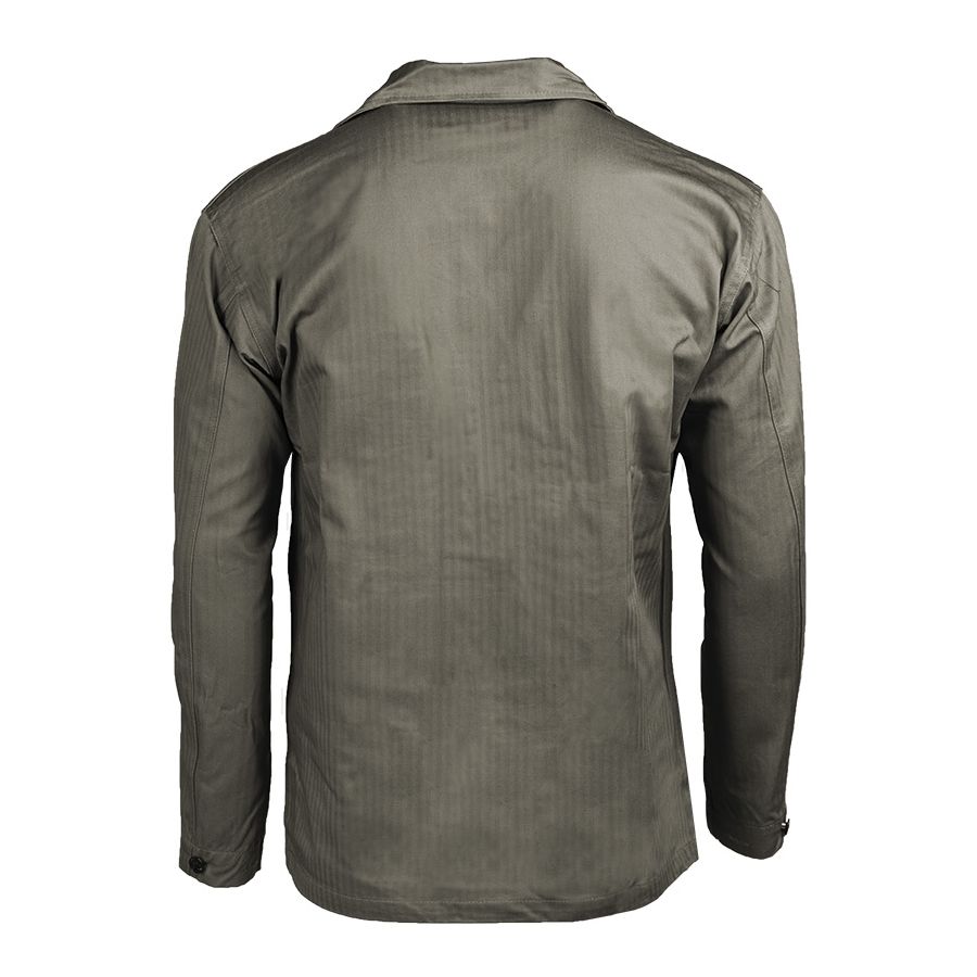 Réplica blusa US HBT color oliva, 100% algodón, dos bolsillos de pecho y botones metálicos