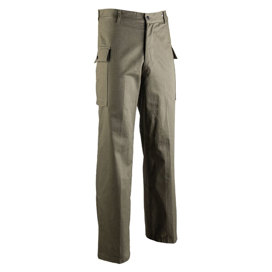 Pantalones US HBT réplica oliv 100% algodón con bolsillos cargo y bragueta de botones