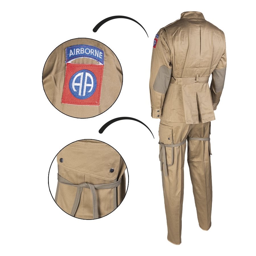 Chaqueta réplica US M42 paracaidista con codos reforzados y 4 bolsillos