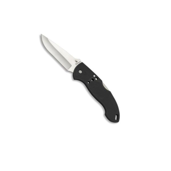 Cuchillo plegable 18512 negro, filo liso, hoja 8 cm