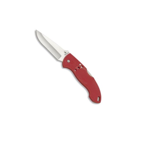 Navaja plegable roja de bolsillo con hoja lisa de 8 cm y bloqueo LockBack