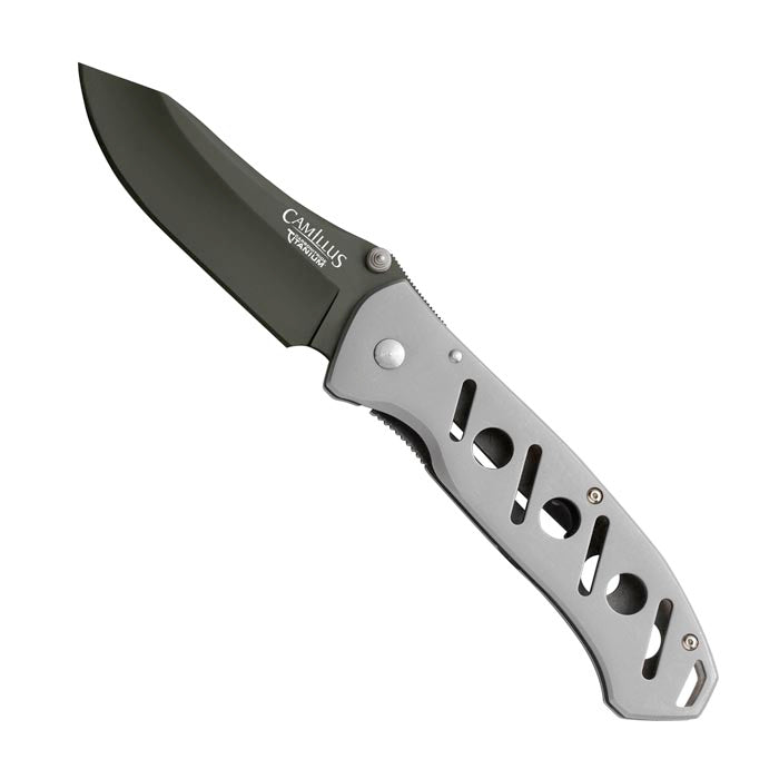 Navaja plegable WIDE BLADE, hoja lisa 83 mm, acero japonés AUS-8, mango aluminio