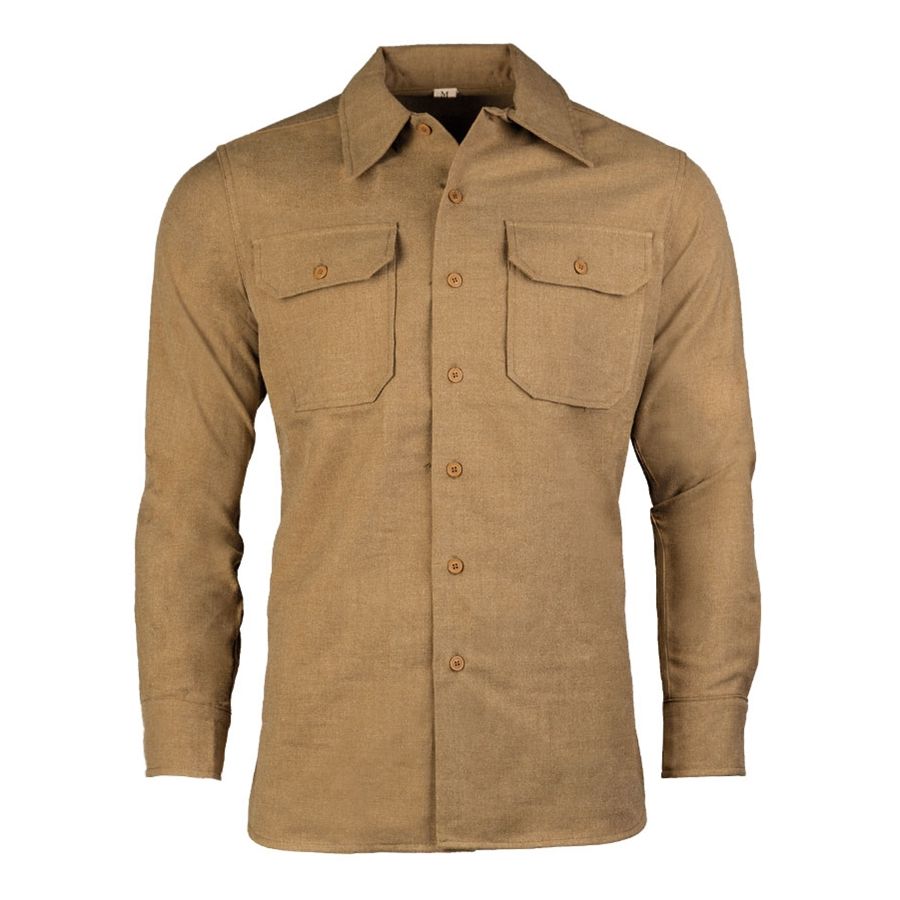 Camisa US M37 WWII de lana khaki (solo camisa, sin corbata)