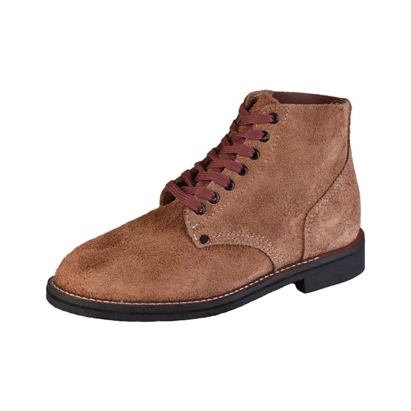 Botas M43 réplica US Army en ante marrón, 7 ojales, modelo bajo