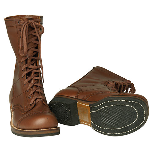 Botas reproducción Jumper Boots US Army marrón, 12 ojales, suela cosida y tacón atornillado