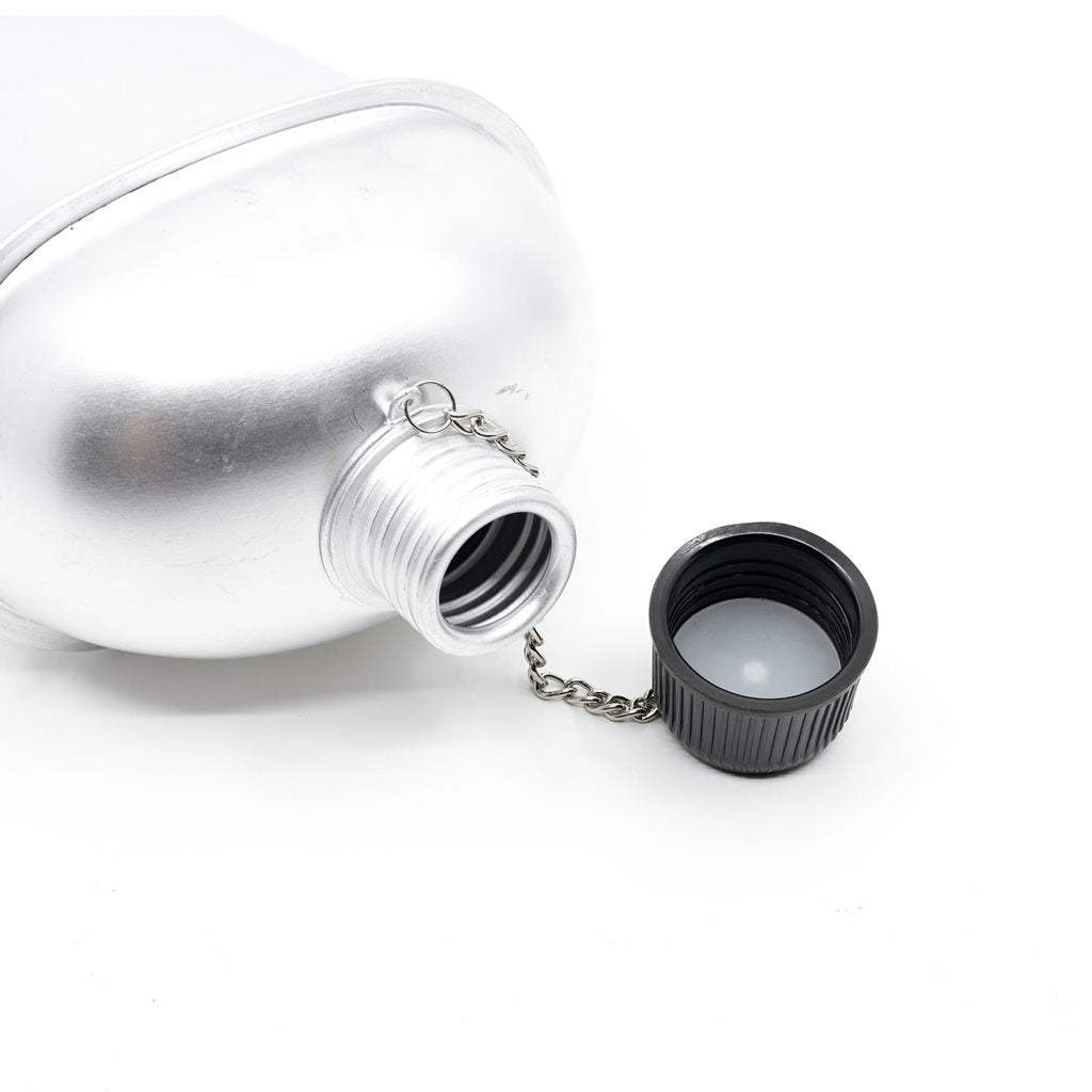 Cantimplora de campaña estilo US en aluminio con boquilla, réplica