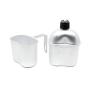 Cantimplora de campaña estilo US en aluminio con boquilla, réplica