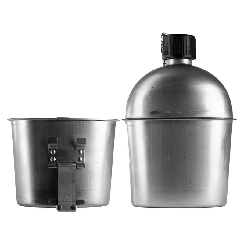 Cantimplora US M1910 réplica en acero inoxidable con pitorro