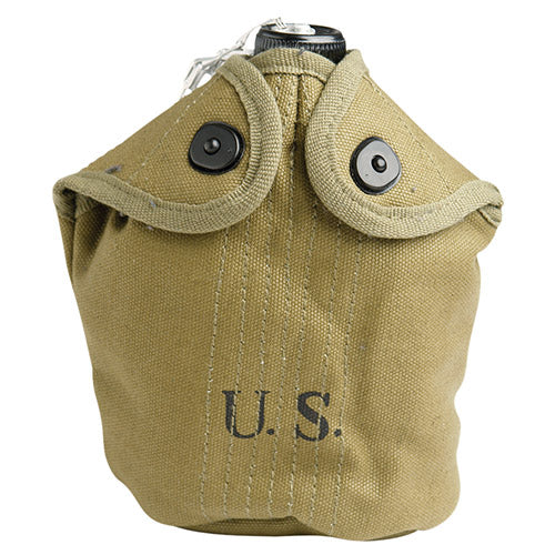 Funda réplica M1910 US para cantimplora khaki 0,9 l, clip para cinturón