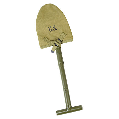 Funda réplica US M10 para pala M1910 khaki, estampado U.S., clip para cinturón, 21x17 cm