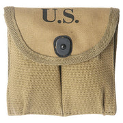 Funda repro US M-1 para 2 cargadores en khaki, 100% algodon y piezas metalicas