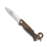 Navaja plegable 18661 con mango de madera y hoja lisa en acero inoxidable 420, longitud abierta 18,8 cm