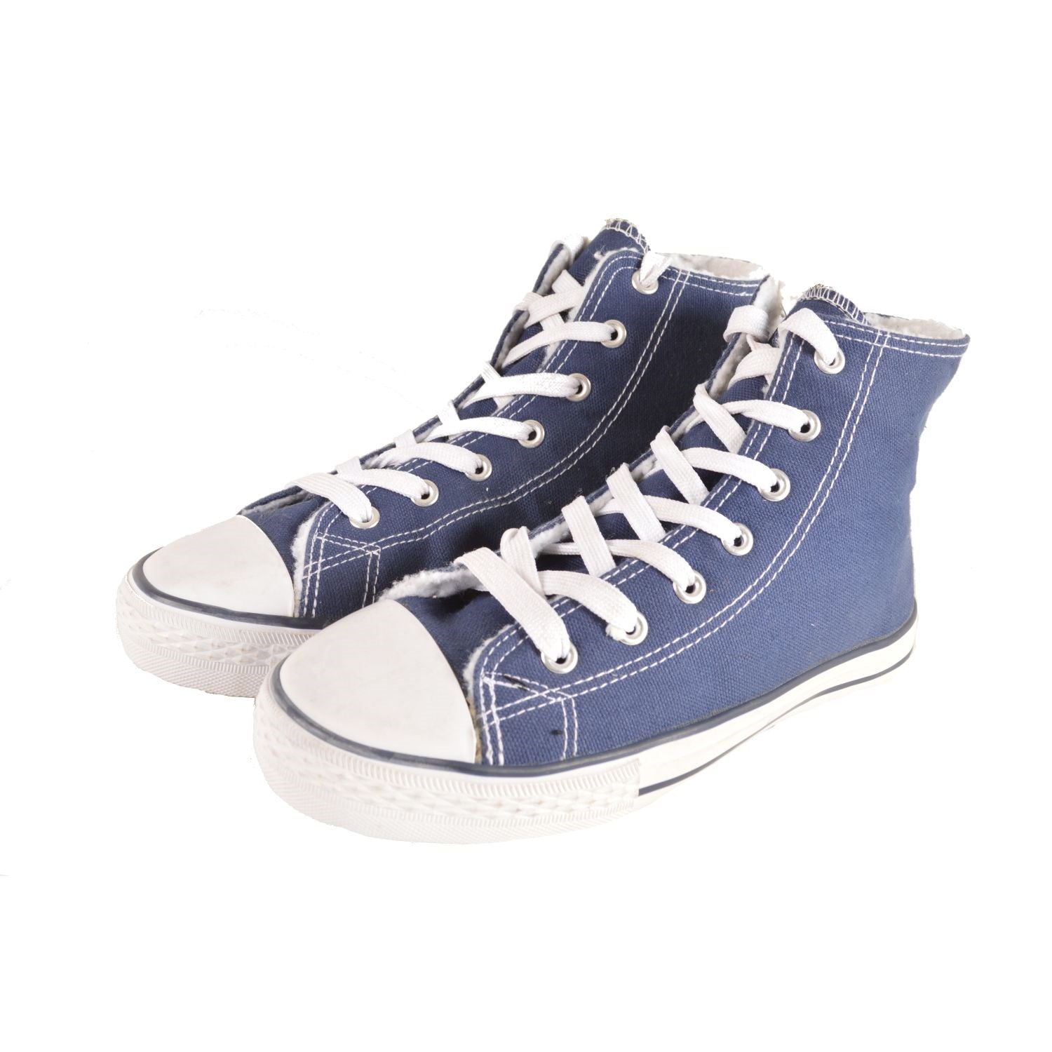 Zapatillas deportivas altas azules forradas con pelo, talla 36