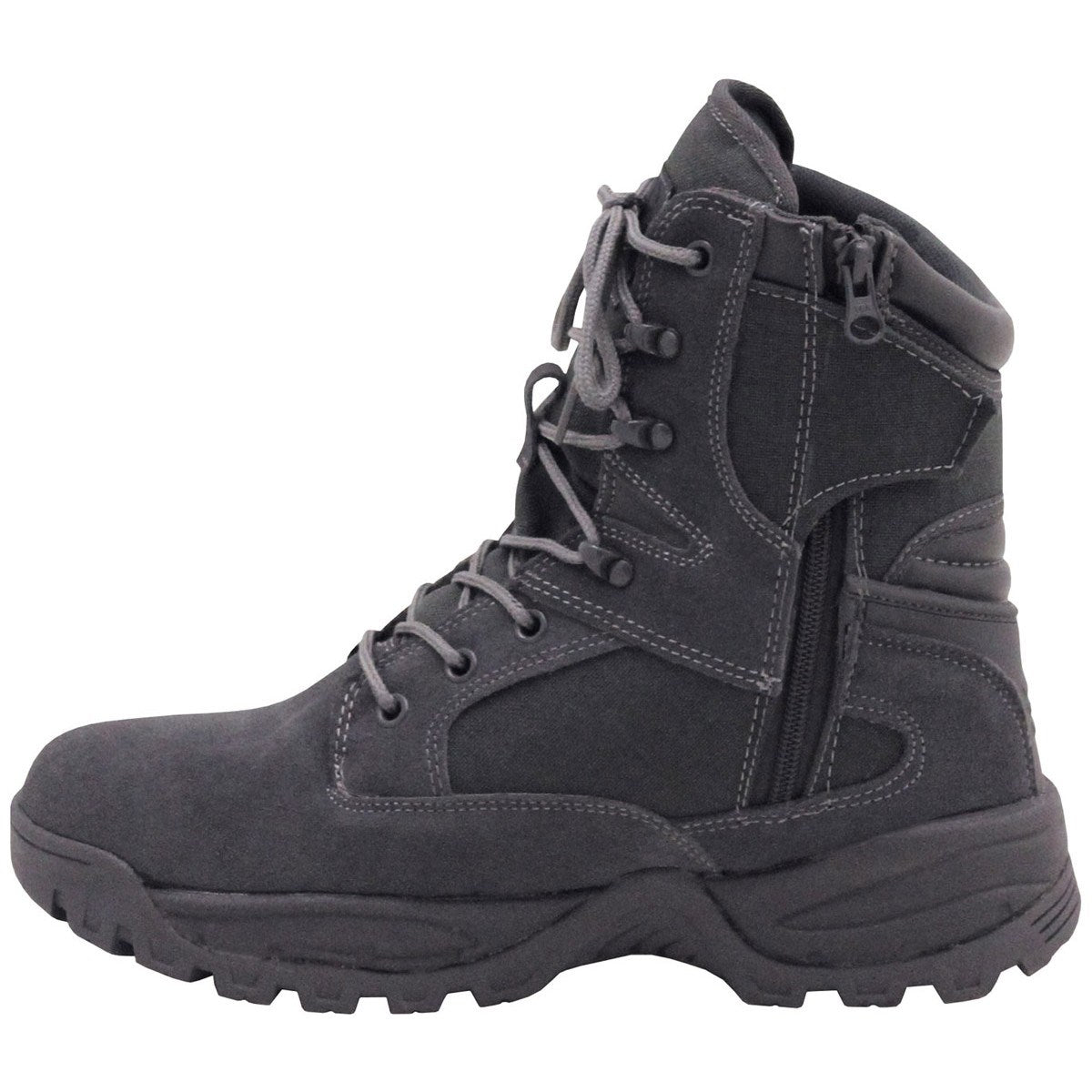 Botas MISSION Cordura grises con cordones y cremallera lateral