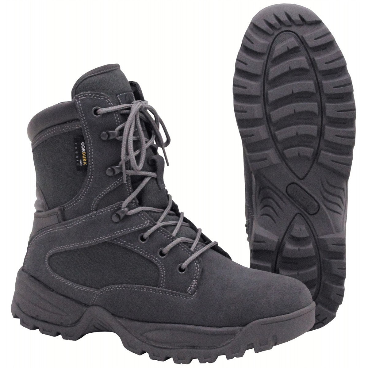 Botas MISSION Cordura grises con cordones y cremallera lateral