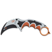 Navaja de entrenamiento FOS Karambit, hoja plástica Hawkbill y seguro LinerLock