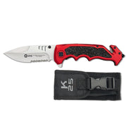 Navaja plegable PENKNIFE negro/rojo con filo combinado