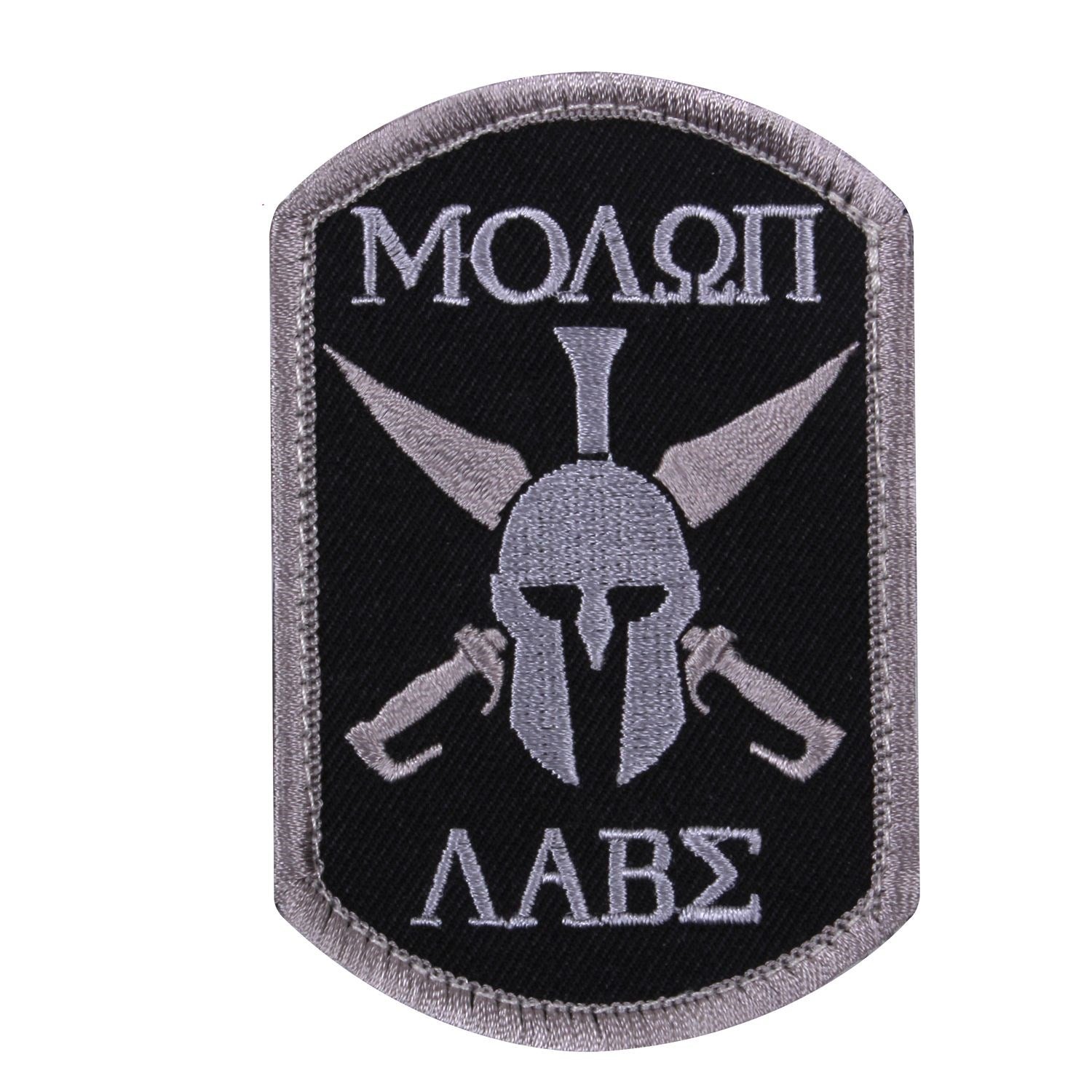 Parche MOLON LABE velcro negro 9 x 5,5 cm