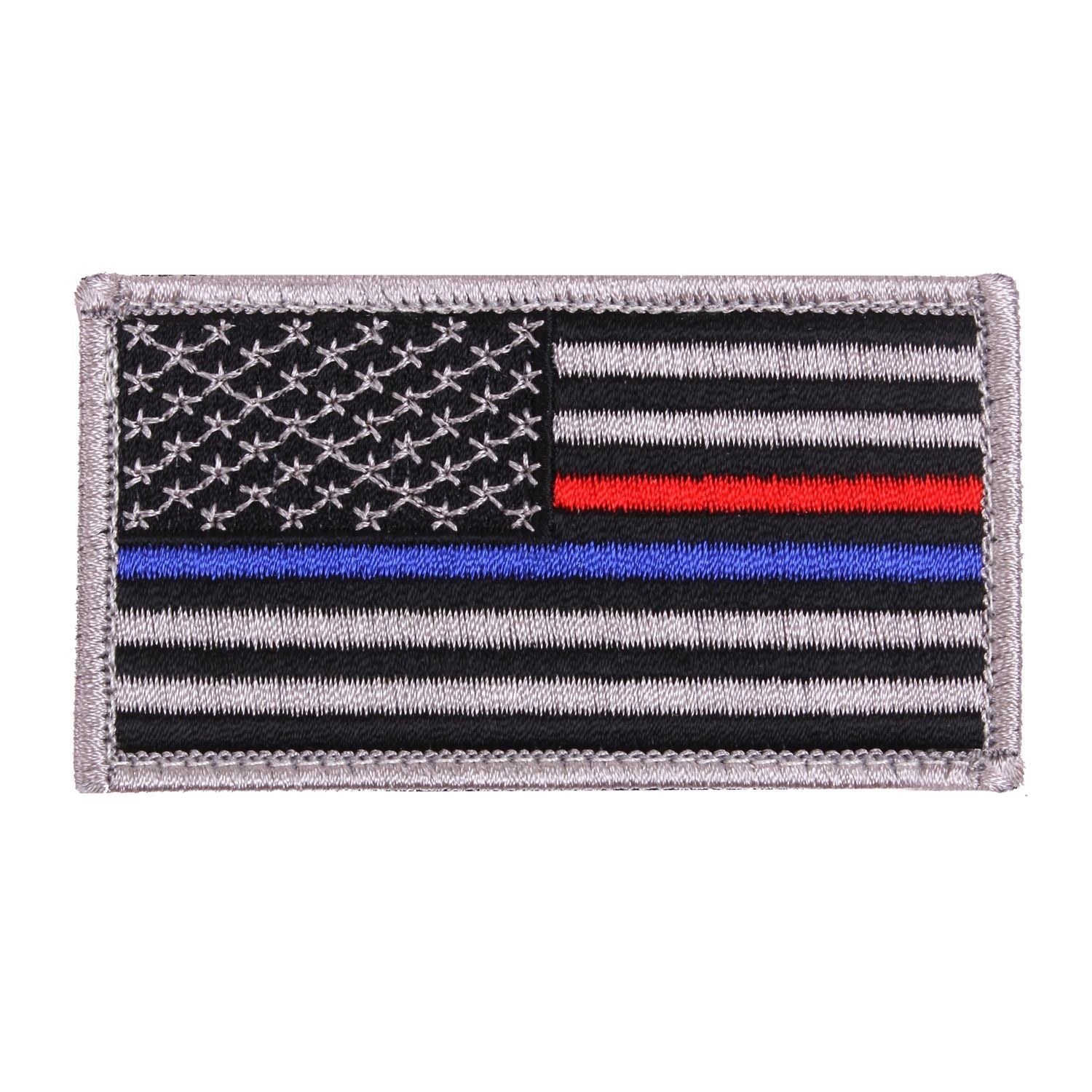 Parche bandera EEUU con línea azul y roja, 86x48 cm, frontal algodón y respaldo velcro nylon