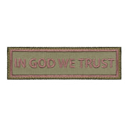 Parche velcro IN GOD WE TRUST, aprox. 10 x 2,5 cm para ropa y equipo táctico