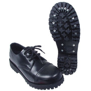 Zapatos bajos 3 ojales Pure Trash negros con puntera de acero y suela de goma atornillada