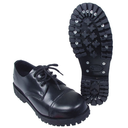 Zapatos bajos 3 ojales Pure Trash negros con puntera de acero y suela de goma atornillada