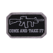 Parche velcro COME AND TAKE IT negro, aprox. 5,5 x 7,5 cm