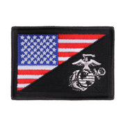 Parche velcro con bandera de EE. UU. y emblema USMC, aprox. 85 x 60 mm, algodon/nylon/raso sintetico