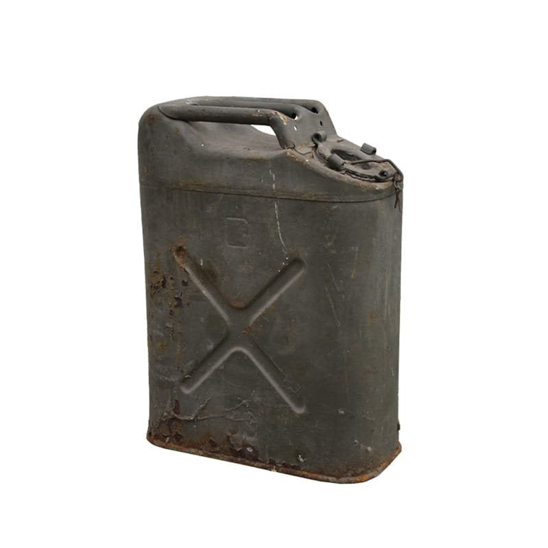 Bidón de gasolina US WWII de chapa usado, original de época