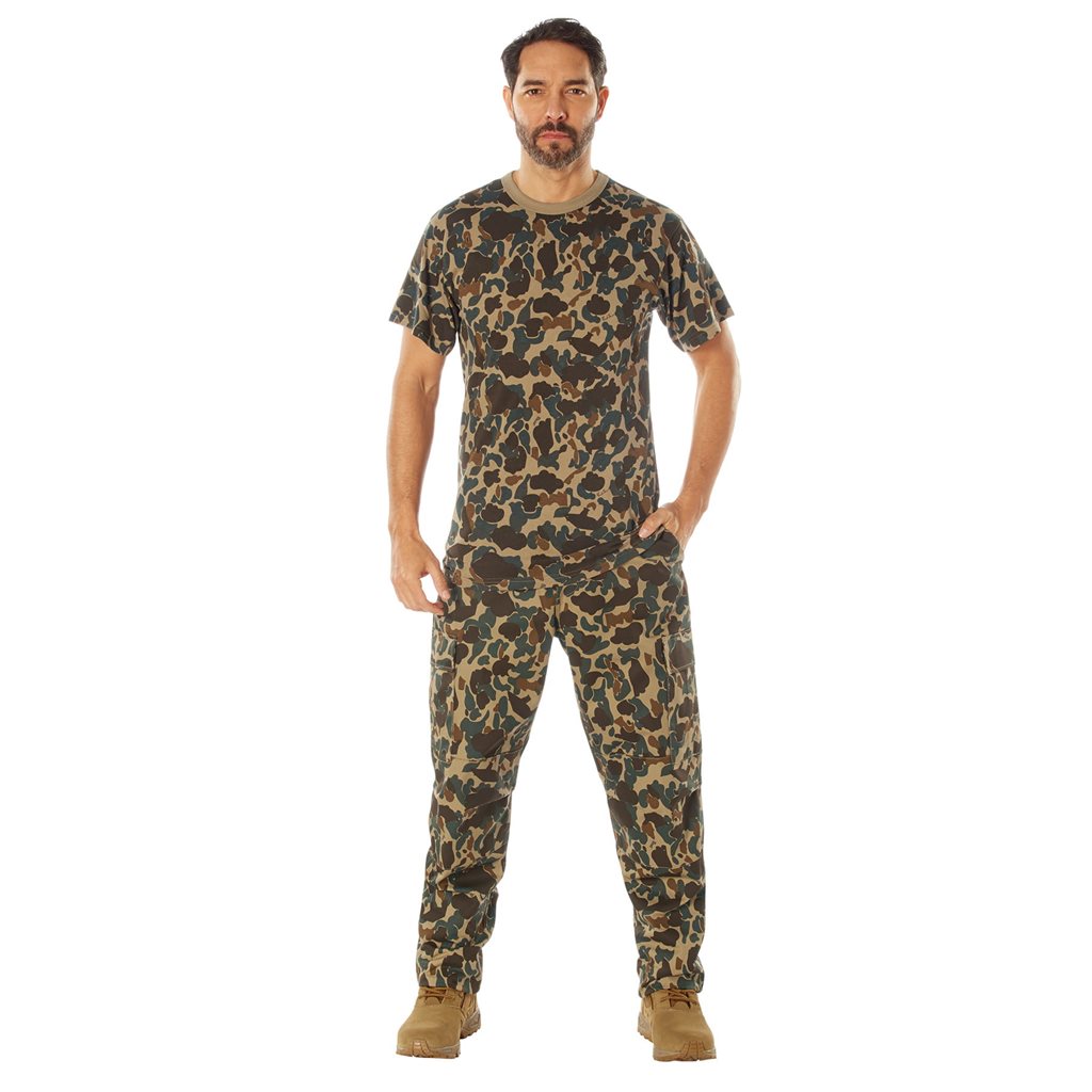 Camiseta con camuflaje FRED BEAR, manga corta, mezcla 60% algodón 40% poliéster