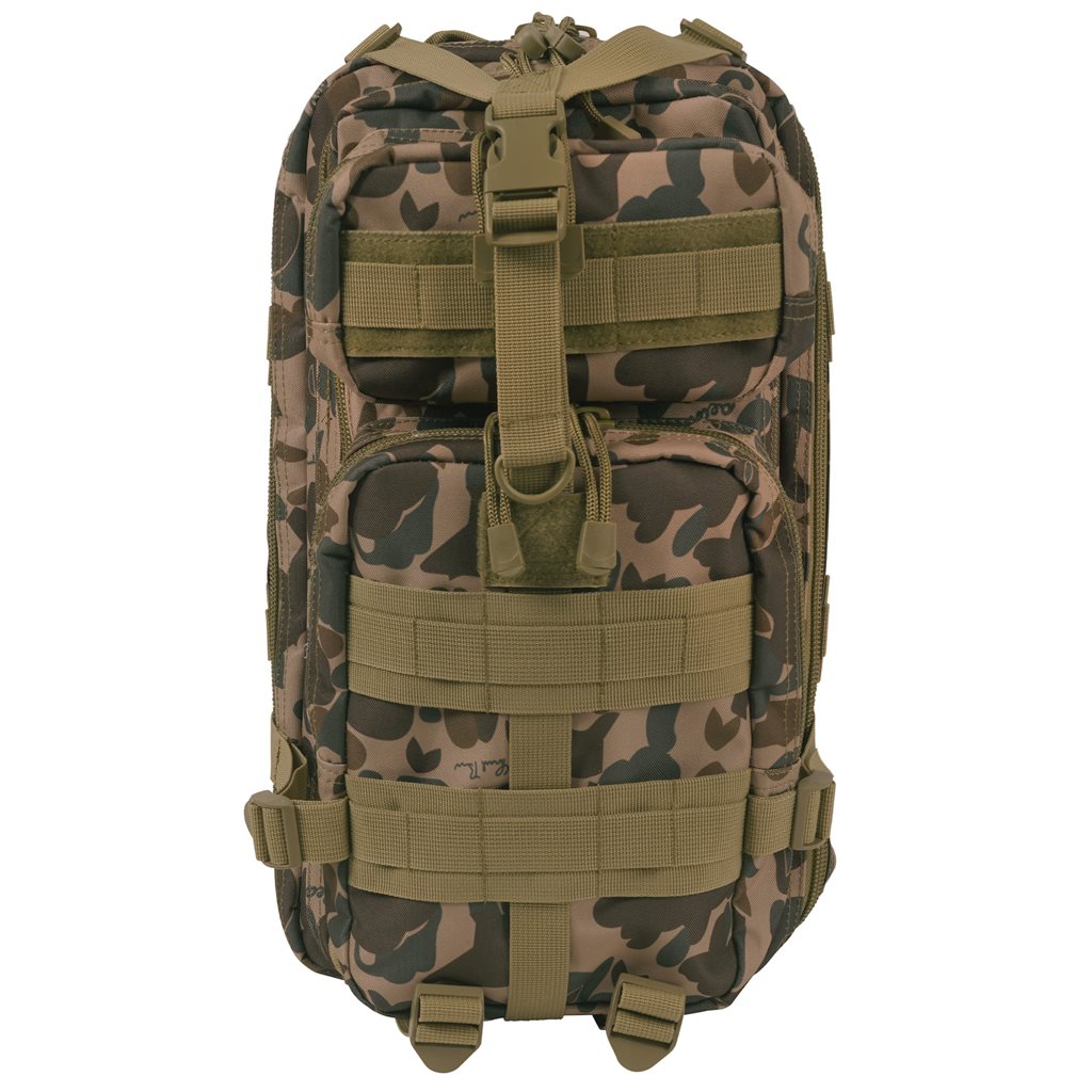 Mochila ASSAULT I Medium Transport, vista de producto con sistema MOLLE y múltiples bolsillos