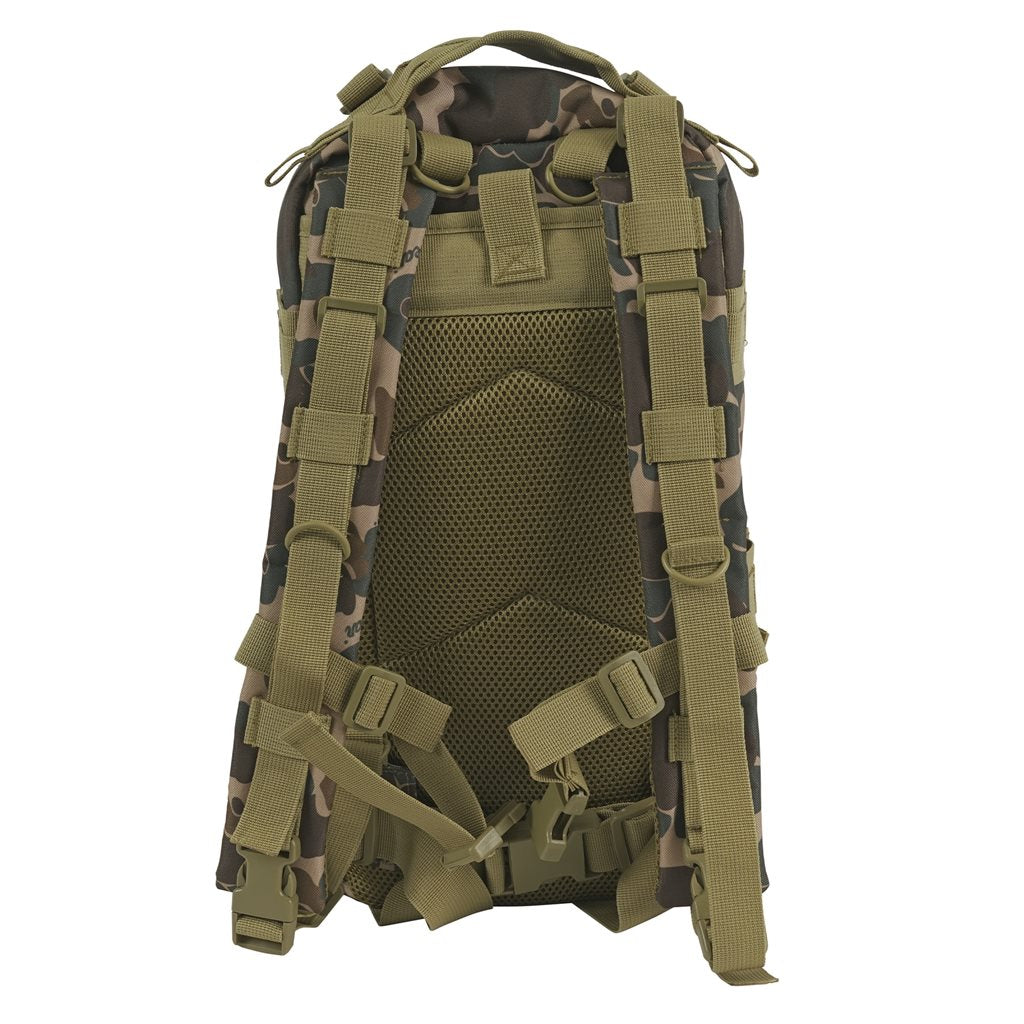 Mochila ASSAULT I Medium Transport, vista de producto con sistema MOLLE y múltiples bolsillos