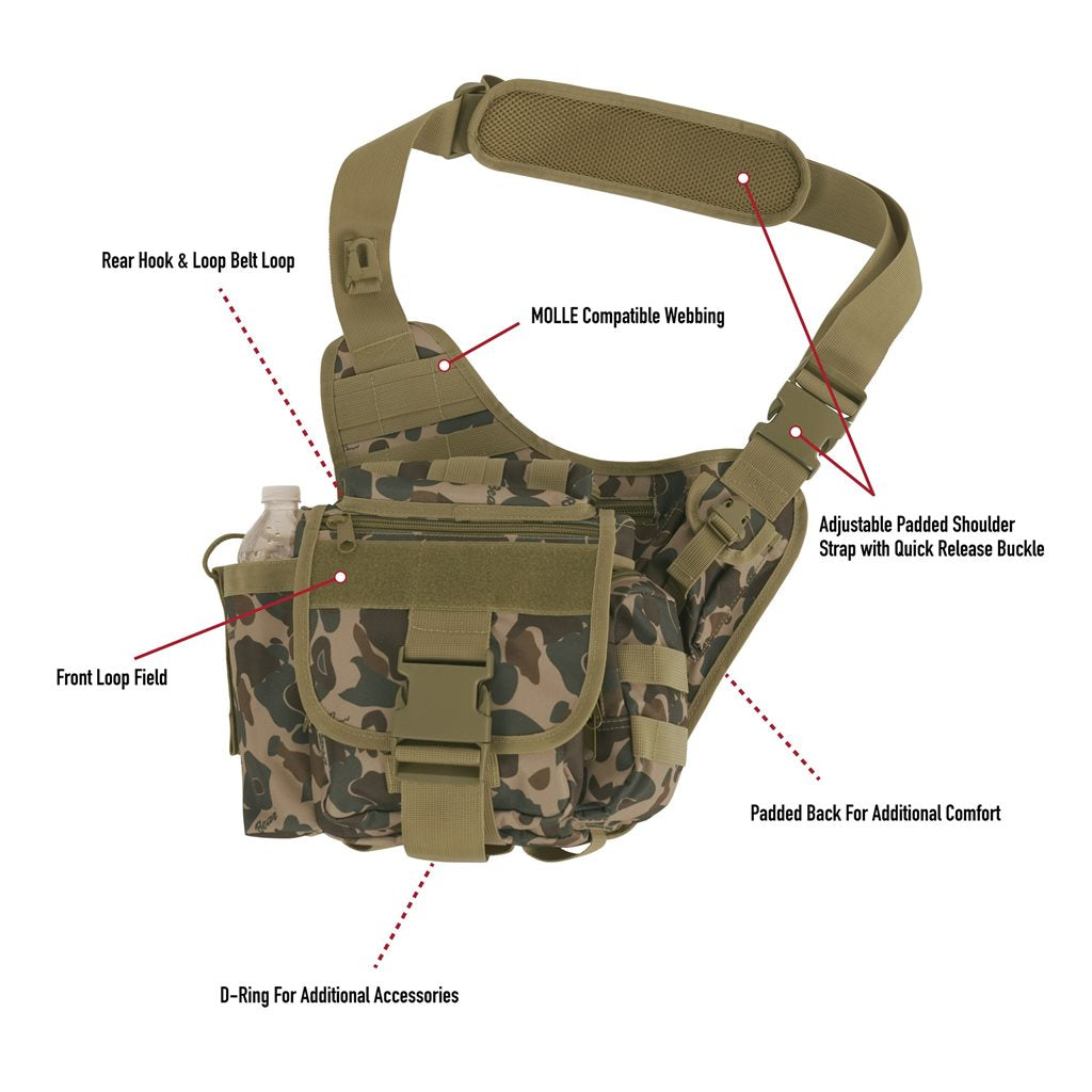 Bolsa táctica ADVANCED ROTHCO en poliéster 600 Denier, bolso EDC de hombro