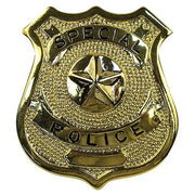 Placa imitación 'SPECIAL POLICE' dorada en metal para decoración