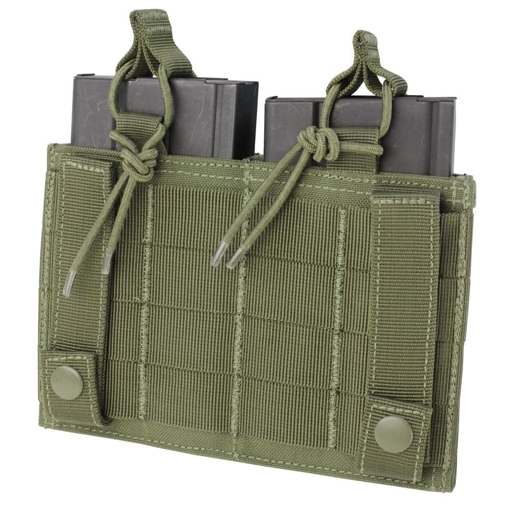 Funda táctica KANGAROO para 2 cargadores M14 en color verde, vista frontal