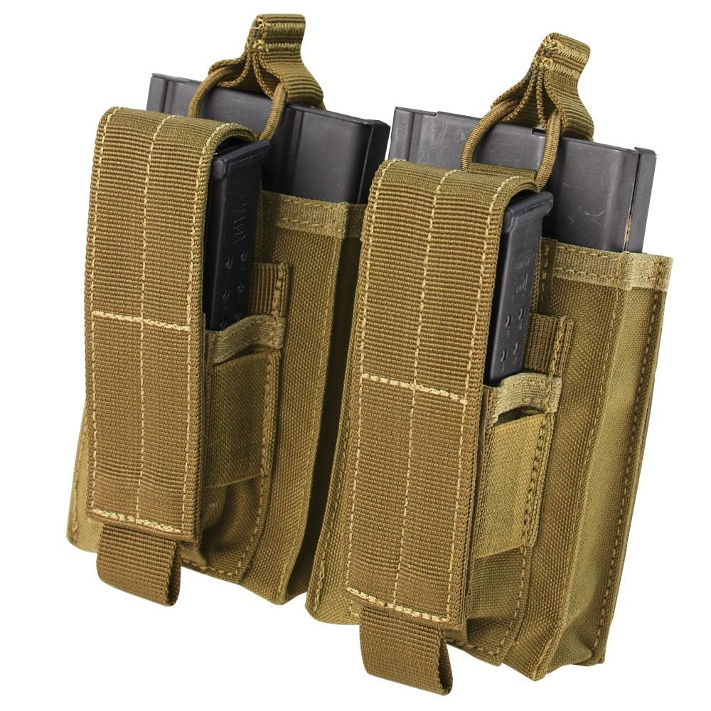 Funda táctica KANGAROO para 2 cargadores M14 en color verde, vista frontal