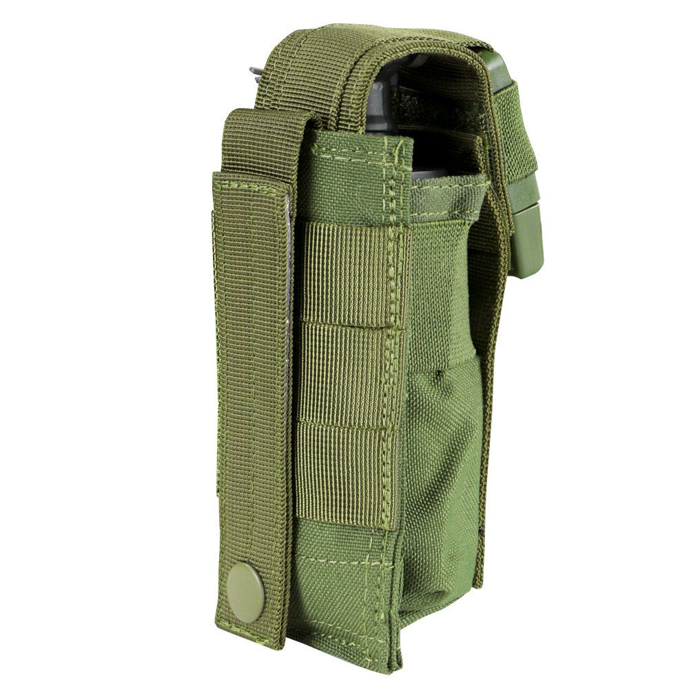 Funda MOLLE Flashbang verde en cordura 600D para un granada, imagen del producto mostrando el portagranadas
