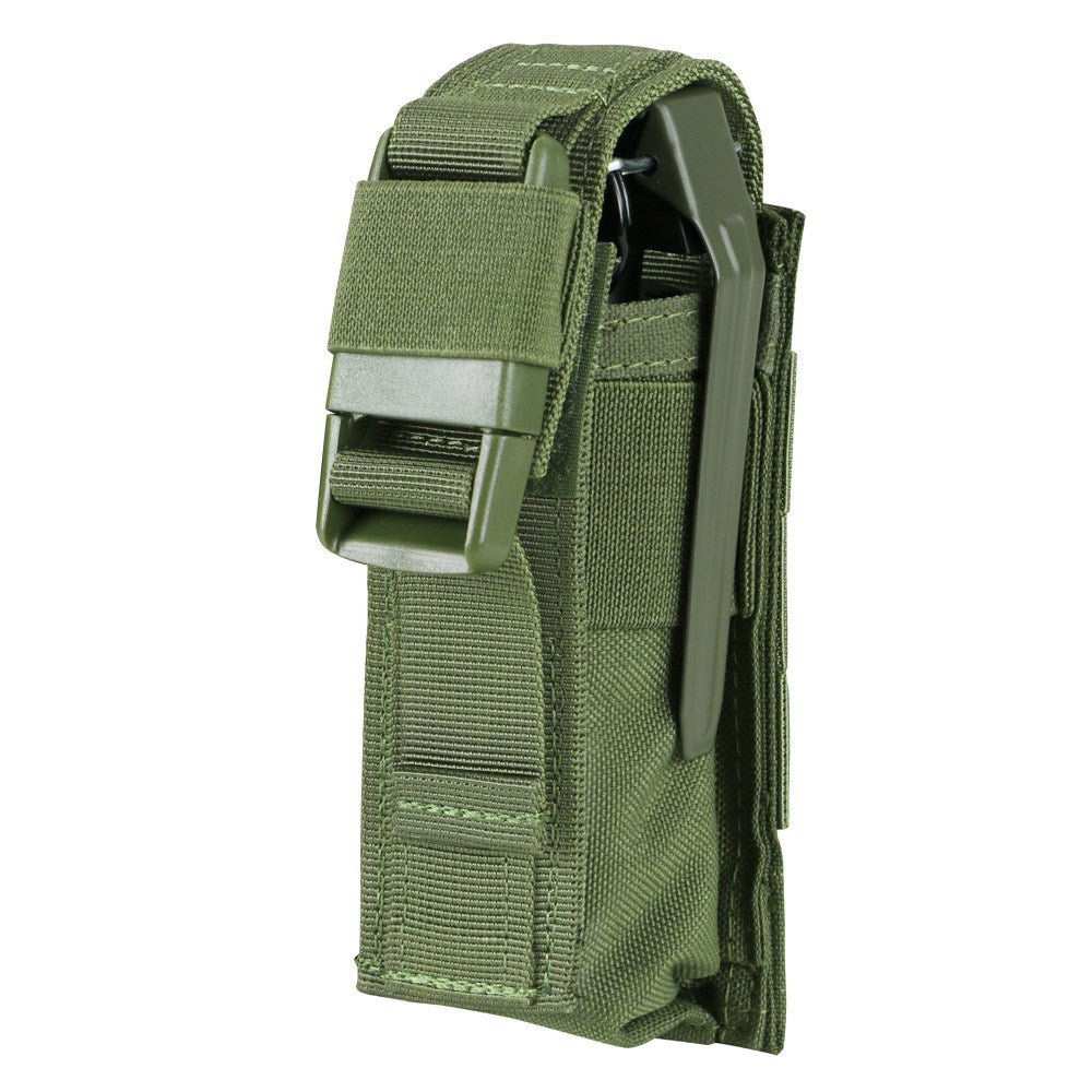 Funda MOLLE Flashbang verde en cordura 600D para un granada, imagen del producto mostrando el portagranadas