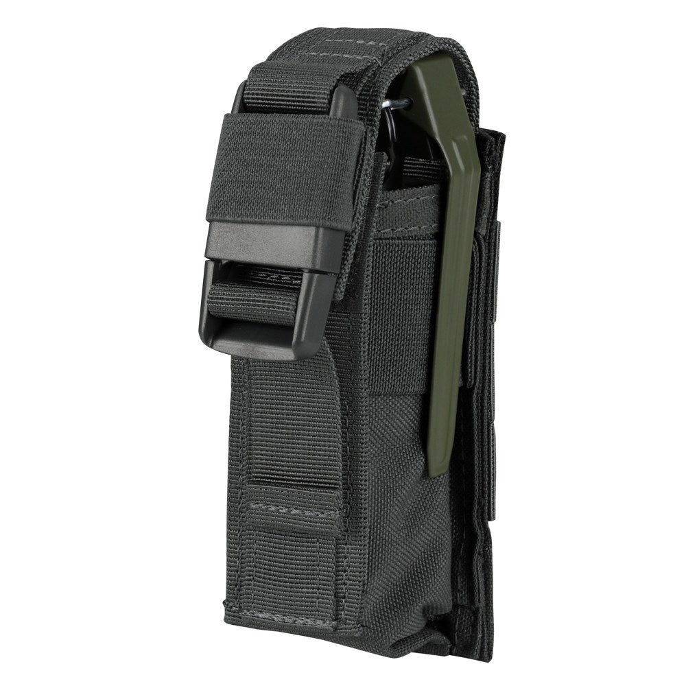 Funda MOLLE Flashbang verde en cordura 600D para un granada, imagen del producto mostrando el portagranadas