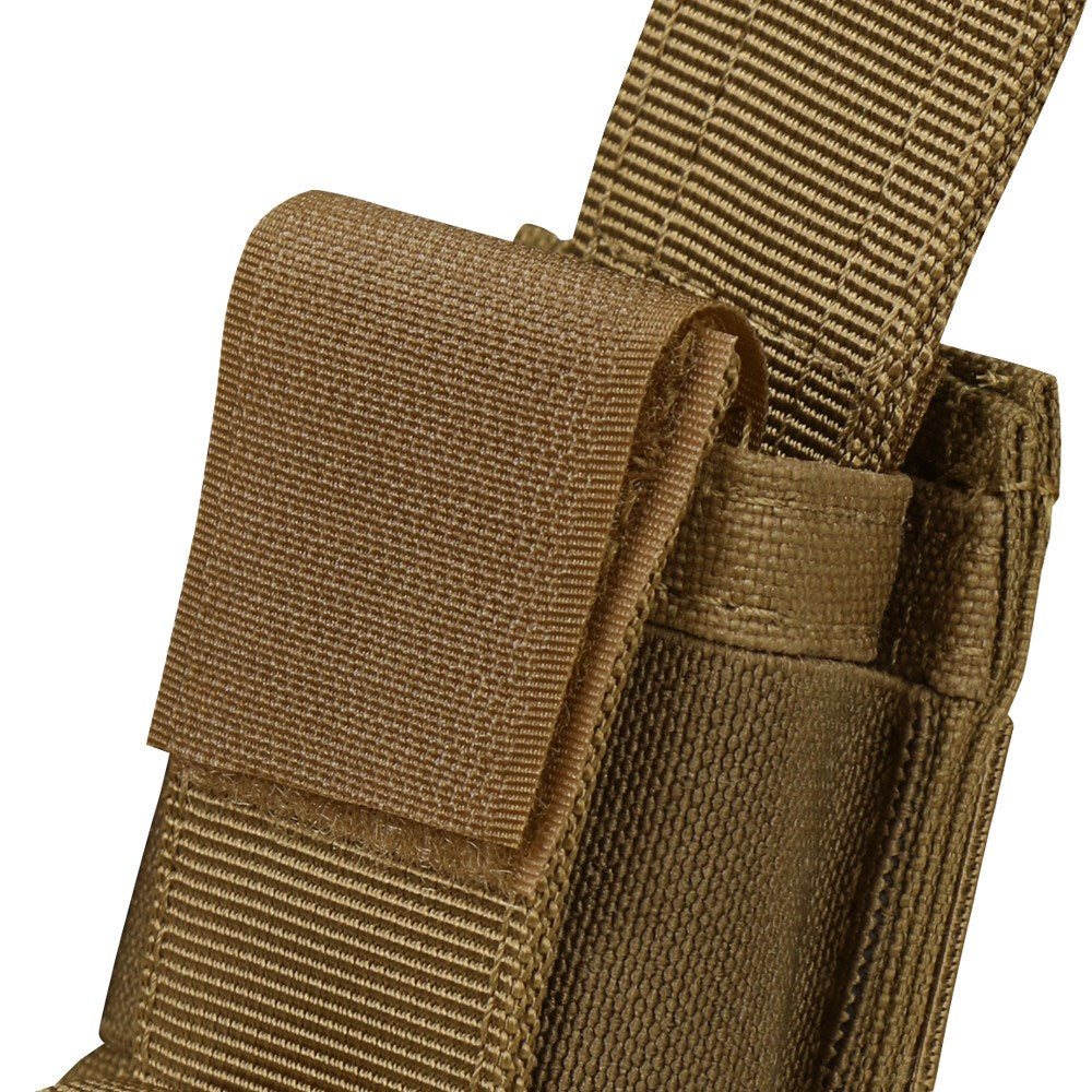 Funda MOLLE Flashbang verde en cordura 600D para un granada, imagen del producto mostrando el portagranadas