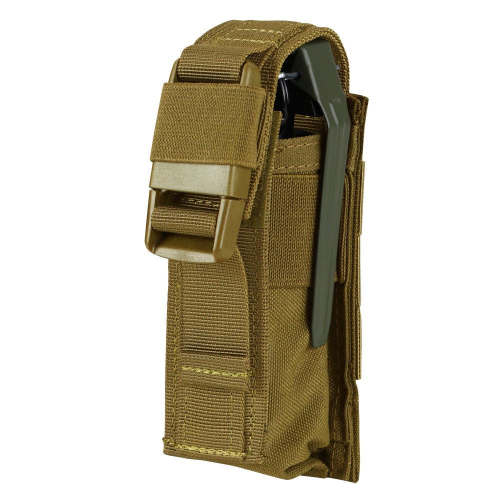 Funda MOLLE Flashbang verde en cordura 600D para un granada, imagen del producto mostrando el portagranadas