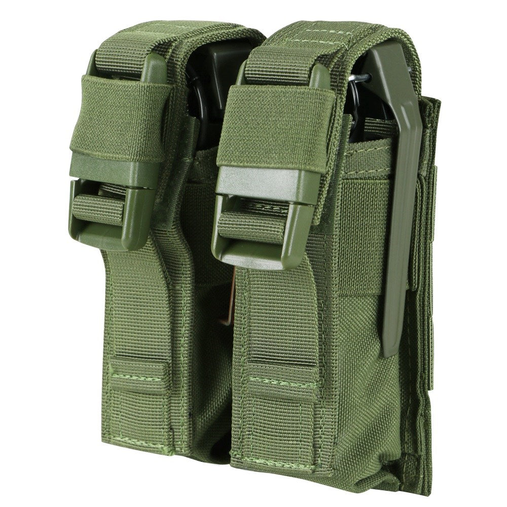 Funda MOLLE doble para granadas flashbang en color verde, 600D Cordura